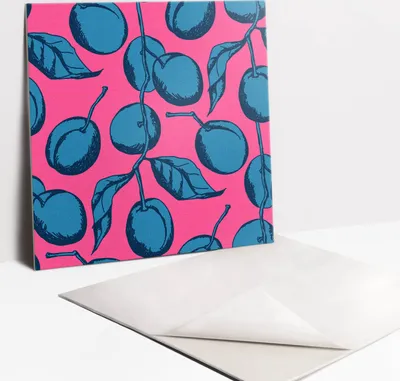 Produktbild von Fliesenaufkleber Set - 9 Stück Selbstklebende PVC Fliesen-Designs - Für Bad und Küche 30 x 30 - Abstrakte Früchte
