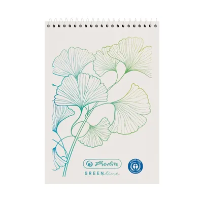 Immagine prodotto di Herlitz 50033560 Herlitz Spiralnotizblock A7 50 Bl kariert GREENline Ginkgo