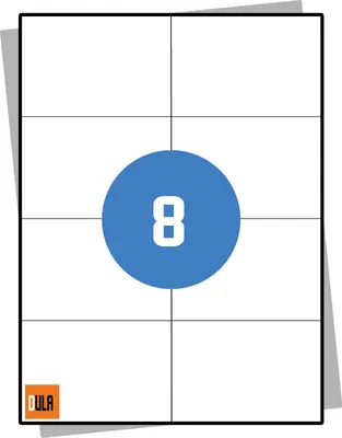 Produktbild von DULA Etiketten - Aufkleberblätter A4 - 8 Aufkleber pro Blatt - 105 x 74 mm - 1000 Blatt