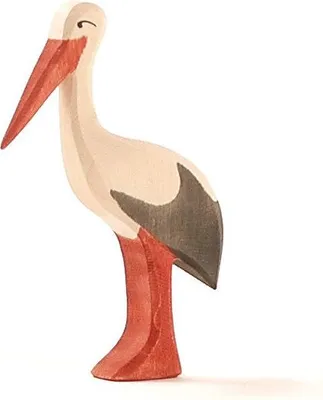 Produktbild von Ostheimer Figur Storch aus Holz, handgefertigt, für Kinderzimmer, H 10,5 cm