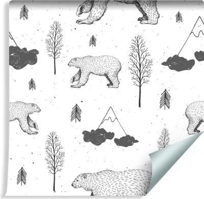 Produktbild von 10m VLIES TAPETE Rolle Kinderzimmer Bären Wald Bäume Natur Gebirge XXL
