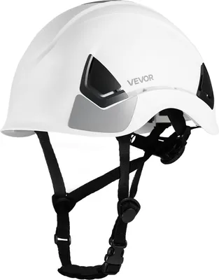 Obrázek produktu pro VEVOR bezpečnostní přilba ANSI/ISEA Z89.1 schválená bezpečnostní přilba ABS s 6bodovým ráčnovým zavěšením, nastavitelná průmyslová přilba odvětraná stavební přilba pracovní přilba pro průmyslové stavební pracovní oděvy bílá