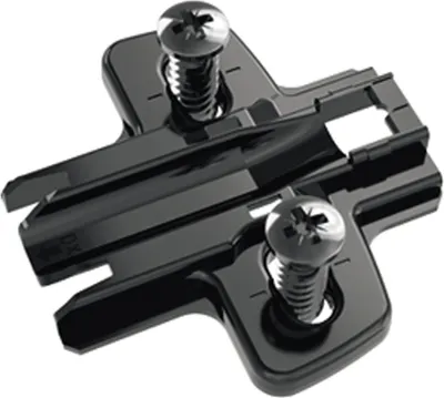 Produktbild von Hettich Kreuzmontageplatte LaLo-HV schwarz m. Euroschr. ø5x12 Dist. 0,0 mm