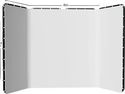 Produktbild von Grüner Bildschirm Hintergrund, Musselin Material, Robuster Ständer, 240x400cm Weiß