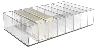 Productafbeelding van Omgoods - Transparante Acryl Geldorganizer met 8 Compartimenten