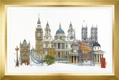 Produktbild von Thea Gouverneur Kreuzstich Stickpackung "London Aida", Zählmuster, 79x50cm