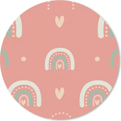 Produktbild von MuchoWow® Mauspad Mousepad Mädchen - Regenbogen - Herzen - Muster - Mädchen - Rosa - Kinder - Kind 20x20 cm - Mousepads - Maus Mat - Pad - Mausunterlage - Schreibtischmatte