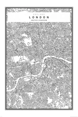 Image de Villes - Londres - Vector - Impression d'affiches - Carte des villes de la ville - Taille cm