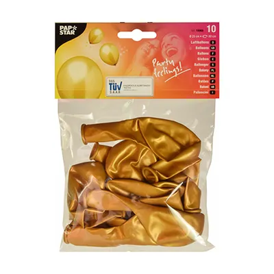 Obrázok produktu pre Papstar goldene Luftballons Hochzeitsdeko Partydeko 10 Stück