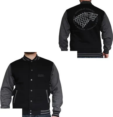Produktbild von Game of Thrones College-Jacke - House Stark (schwarz/dunkelgrau) S