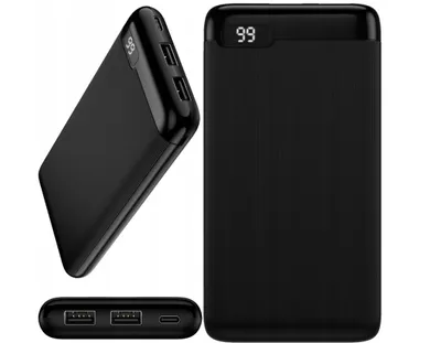 Produktbild von Setty Powerbank bateria 10000 mAh ekran LCD SPBL-10 czarny USB, USB-C do iphone, samsung, lg, xiaomi + kabel microUSB power bank