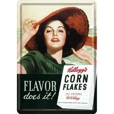 Immagine prodotto di Nostalgic-Art - Cartolina di latta - Kellogg's - Flavor Does It