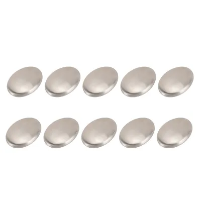 Image de Savon en acier inoxydable, désodorisant métallique, accessoire de cuisine pour le lavage des mains permettant d'éliminer les odeurs de poisson, d'ail et d'oignon, lot de 10 pièces