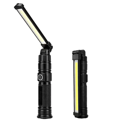 Produktbild von 2er-Set magnetische Arbeitsleuchten, 1200 Lumen, wiederaufladbare LED, 5 Modi, 360° drehbar, für Autoreparatur, Taschenlampen, Vatertagsgeschenk