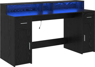 Produktbild von vidaXL Schreibtisch Schwarze Eiche 160 x 55 x 91 cm Holzwerkstoff