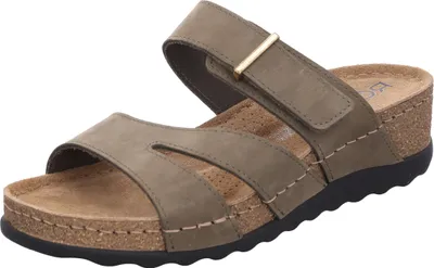 Produktbild von Rohde Damen Pantolette aus Leder mit Keilabsatz und Memoryfußbett Soave-40 5432, Größe:42 EU, Farbe:Grün