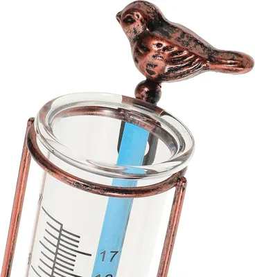 Produktbild von Regenmesser für den Außenbereich mit präzisem Messglasrohr aus Eisen und stabilem Design für Garten und Rasen als stilvolle Wetterstation