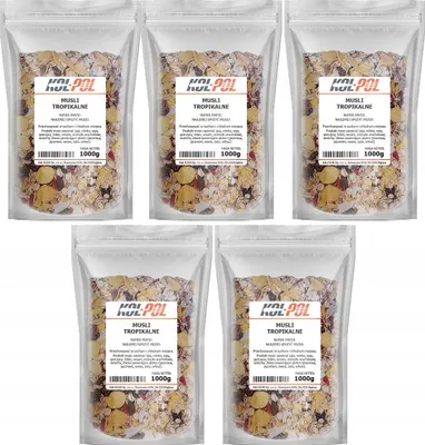 Zdjęcie produktu dla MUSLI TROPIKALNE 5kg Naturalne śniadanie zdrowe płatki owoce dieta Kol-Pol