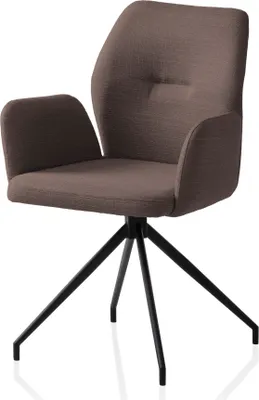 Produktbild von SalesFever Armlehnstuhl | 180° Drehfunktion | Bezug in Strukturstoff | Gestell Metall | B 59 x T 58 x H 88 cm | braun – schwarz