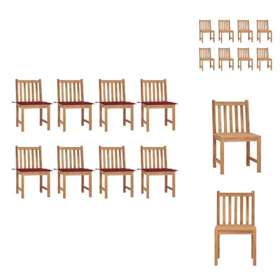 Produktbild von vidaXL Gartenstühle 8 Stk. mit Kissen Massivholz Teak -  Gartenstühle