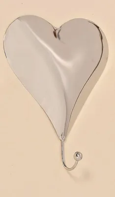 Produktbild von Garderobenhaken Herz Edelstahl silber H.17 cm