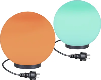 Produktbild von RGB Kugelleuchten Kugellampen 2er Set Ø 20/25cm Außenleuchte LED