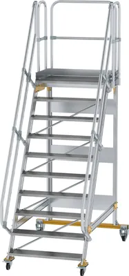Produktbild von Günzburger Steigtechnik Plattformtreppe 60° fahrbar Stufenbreite 1 m 10 Stufen - 600750