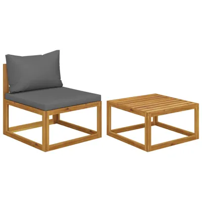 Image de vidaXL Ensemble de canapé de jardin 2 pièces avec revêtement en bois massif d'acacia