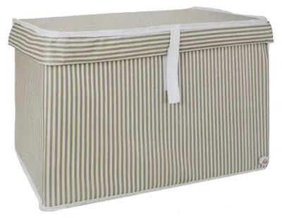 Produktbild von Aufbewahrungsbox beige 40x30x26 cm mit Klappdeckel 31L Stauraum