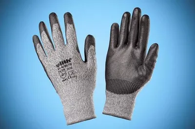 Produktbild von Montage-Feinstrickhandschuhe, Größe 11/XXL, grau, HPPE-Trägermaterial