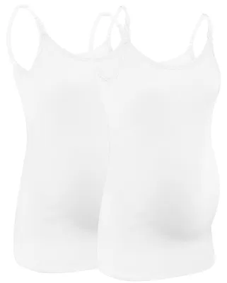 Produktbild von Stillunterhemd 2er Set Damen – Umstandsmode Stilltop Unterhemd, Baumwolle, 2 Weiß, Gr. XL