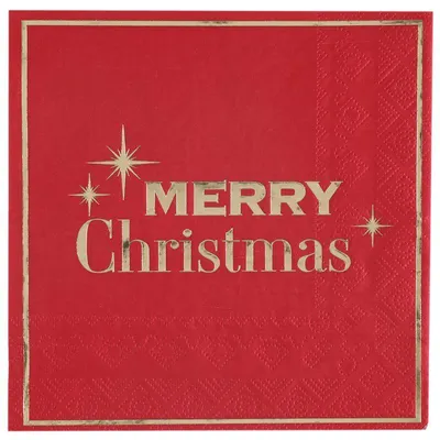 Produktbild von 800 Servietten Weihnachten rot gold Merry Christmas