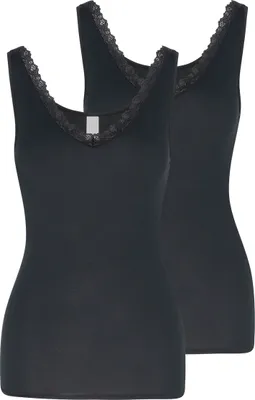 Produktbild von Nina von C. 2er Pack Cosy Unterhemd / Top Spitze am Dekolleté , Weich, anschmiegsam und hautfreundlich, Ressourcenschonendes Material