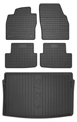 Produktbild von Gummimatten + Kofferraumwanne für Seat Ibiza V 2017- (Schrägheck, oberer Ladeboden) – Schwarz, passgenau – Wielganizator SolidPRO