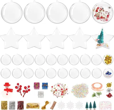 30 transparente Weihnachtskugeln aus Kunststoff, befüllbar