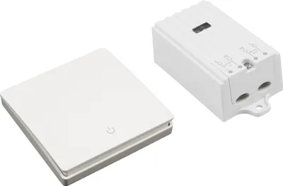 Produktbild von Funk-Schalter Set McPower "Kinetic", Empfänger + Wandtaster, max. 2.300 Watt