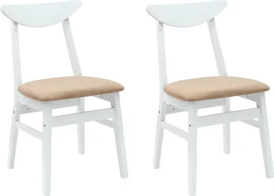 Zdjęcie produktu dla vidaXL Krzesła do jadalni 2 szt. białe 42 x 47,5 x 81 cm Lite drewno kauczukowe