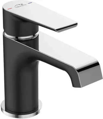 Immagine prodotto di Miscelatore verticale di design per lavabo con tappo nero