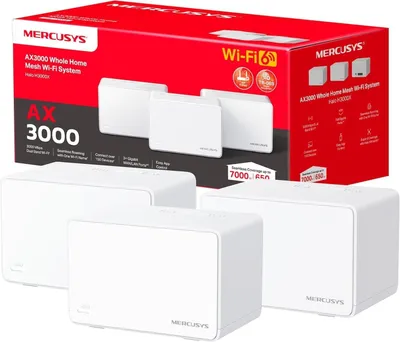 Produktbild von TP-Link Halo H3000X, Weiß, Intern, Mesh-System, Dual-Band (2,4 GHz/5 GHz), Wi-Fi 6 (802.11ax), 2402 Mbit/s