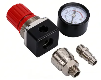 Produktbild von Luftkompressor-Druckschalter-Steuerventil 4 Wege 175 PSI mit Messgerät