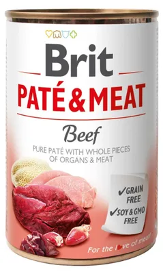 Produktbild von BRIT Paté & Meat mit Rindfleisch - Nassfutter für Hunde – 400 g