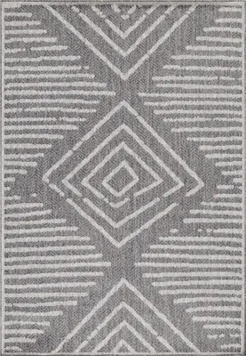Imagen del producto de Alfombra para exteriores, resistente a la intemperie, rectangular, de 160x230 cm, color gris, ideal para camping, jardín o uso interior, con diseño a rayas