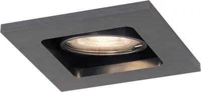 Zdjęcie produktu dla QAZQA – nowoczesny, nowoczesny reflektor do zabudowy Gunmetal GU10 50 mm okrągły, obrotowy – Qure I salon I sypialnia – aluminium kwadratowy – odpowiedni do LED GU10