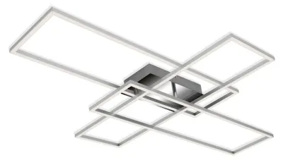 Image de Plafonnier BRILONER LEUCHTEN FRAME, 50 W, 6600 lm, IP20, chrome-alu, métal-plastique, dimmable, CCT, 104 x 71 x 9,5 cm