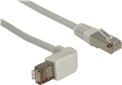 Produktbild von Delock - Patch-Kabel - RJ-45 (M) zu RJ-45 (M) - 2 m - SFTP - CAT 5e - 90° Stecker, geformt - Grau