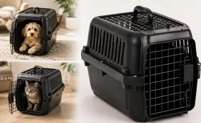 Produktbild von Hundebox Auto - Transportbox Hund Naomi Schwarz - Größe XS - Kunststoff und Meta