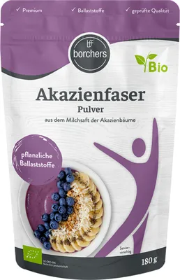 Produktbild von BORCHERS  Akazienfaser, pflanzliche Ballaststoffquelle, Vegan und , 180g