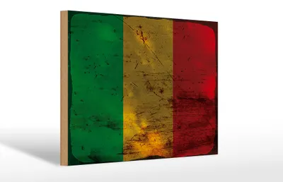 Produktbild von Holzschild Flagge Mali 30x20cm Flag of Mali Rost