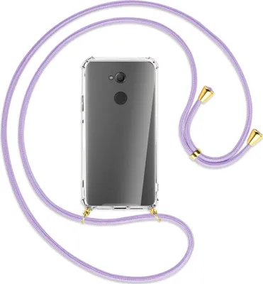 Produktbild von Handykette Backcover-Schutzhülle mit Band (Metall goldfarben) für Sony Xperia XA2 Ultra - violett