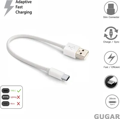 Produktbild von 20 cm Kurz Typ C Ladekabel für Samsung Galaxy S10 / Plus S10E / Lite , S20 / Plus / Ultra / FE, S21 / Plus / Ultra - USB-C Kabel  Ladekabel Datenkabel USB  Laden & Synchronisieren